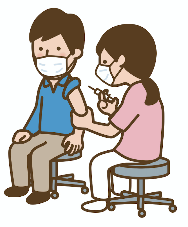 予防接種を受ける若い男性
