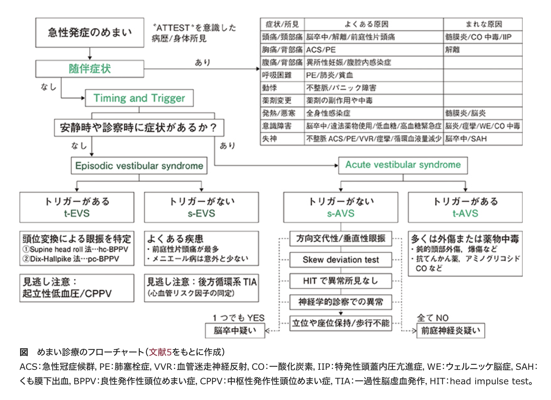 急性めまいの鑑別